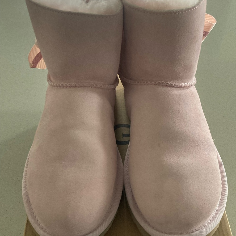 Women’s Pink UGG customizable bailey bow mini boot